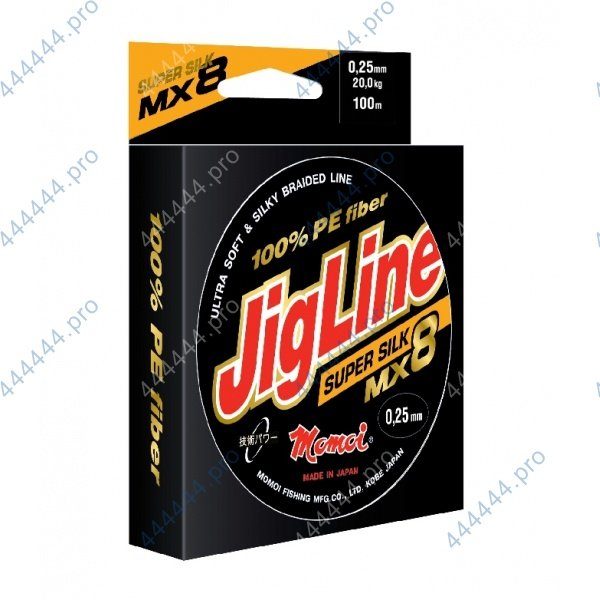 Шнур JigLine MX 8 Super Silk 0, 25 мм, 20 кг, 100 м хаки